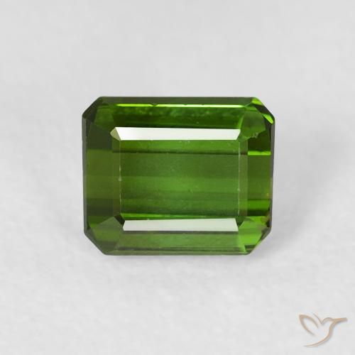0.72ct Natürlicher Erdiges Grün Turmalin, Smaragdschliff, VS