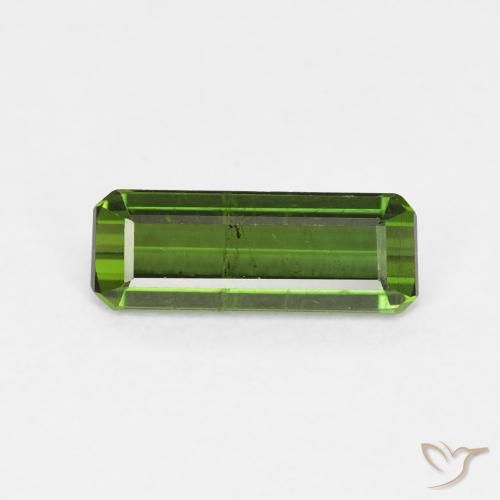 0.99ct Natürlicher tiefgrün Turmalin, Smaragdschliff, VS