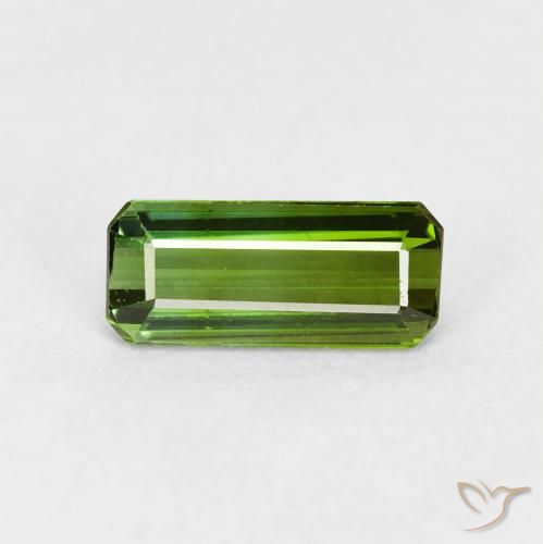 0.87ct Natürlicher dunkelgrün Turmalin, Smaragdschliff, VVS-VS