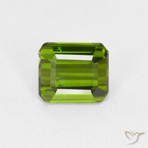 0.72ct Natürlicher Algengrün Turmalin, Smaragdschliff, VVS-VS