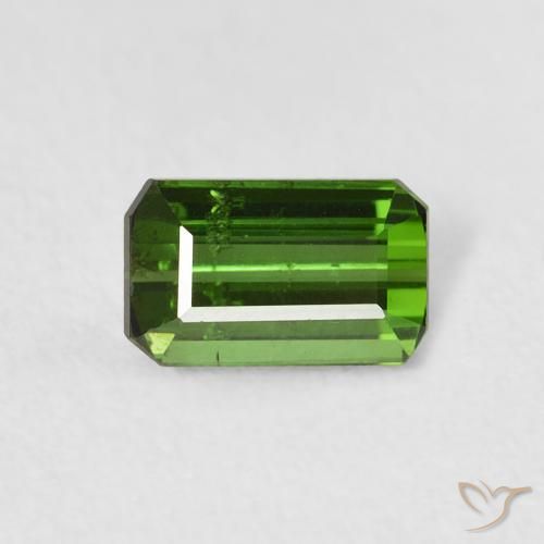 0.75ct Natürlicher Mittelgrün Turmalin, Smaragdschliff, VS-SI