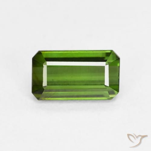 0.90ct Natürlicher dunkelgrün Turmalin, Smaragdschliff, VVS
