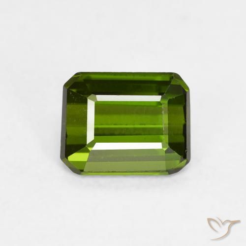0.75ct Natürlicher dunkelgrün Turmalin, Oktagonschliff, VVS-VS, Photo A