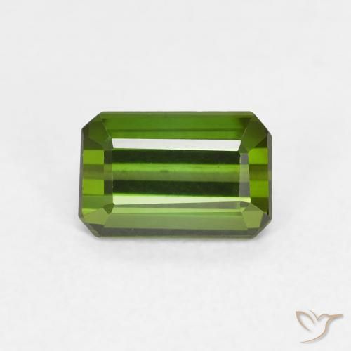 0.70ct Natürlicher Mittelgrün Turmalin, Smaragdschliff, VVS-VS
