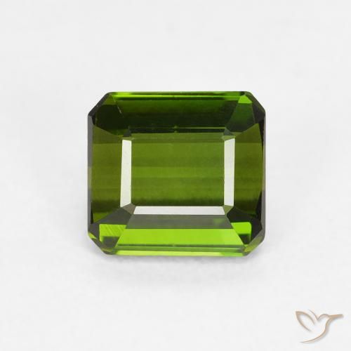 1.01ct Natürlicher Mittelgrün Turmalin, Smaragdschliff, VVS