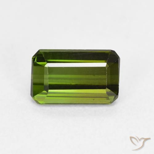 0.92ct Natürlicher Mittelgrün Turmalin, Smaragdschliff, VVS