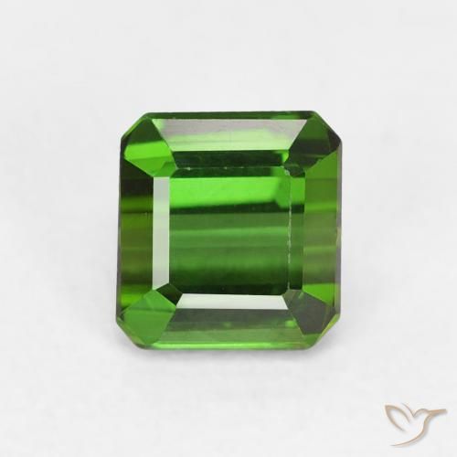 0.78ct Natürlicher tiefgrün Turmalin, Smaragdschliff, VVS