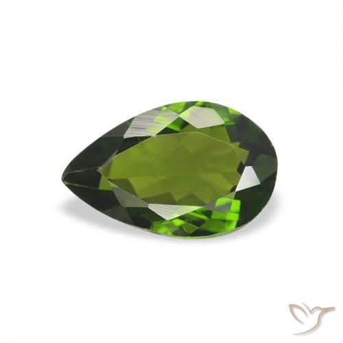 0.74ct Natürlicher Mittelgrün Turmalin, Birnenform, VS