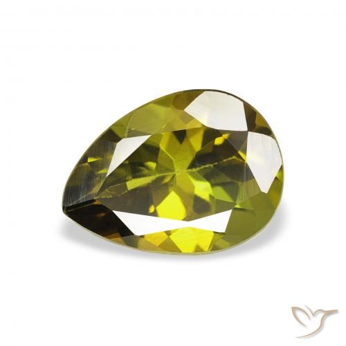1.14ct Natürlicher Warmes Grün Turmalin, Birnenform, VVS-VS