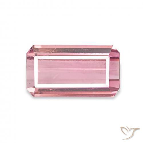 1.42ct hellrosa Turmalin, Smaragdschliff, VS