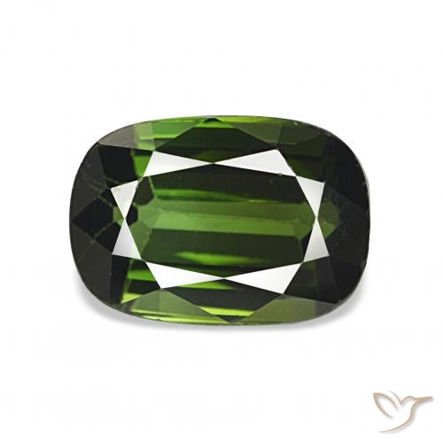 2.47ct Tiefes Waldgrün Turmalin, Kissen, VS