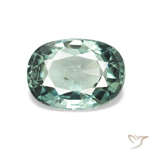 1.38ct Graugrün Turmalin, Kissen, VS