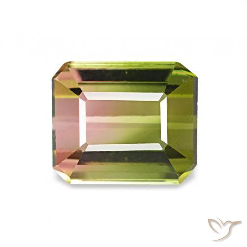 1.26ct Wassermelone Turmalin, Smaragdschliff, VVS