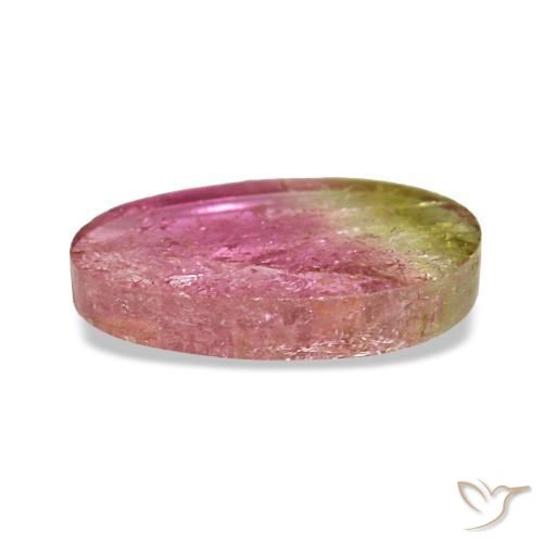 1,59 ctw natürlicher zweifarbiger Turmalin, Oval Schliff, Transparent