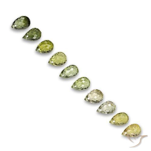 6,53 ct natürliche grüner Turmalin-Edelsteine, Briolette, VS-SI