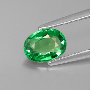 1,07 ctw natürlicher grüner Tsavorit, Oval Schliff, VVS
