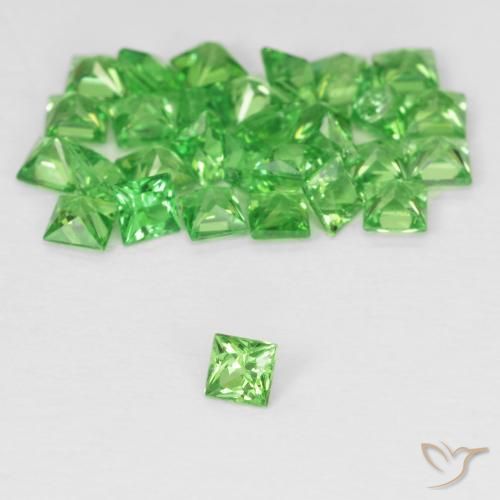 2.41 ct natürliche hellgrün Tsavorit-Granat-Edelsteine, Quadrat, VVS-VS