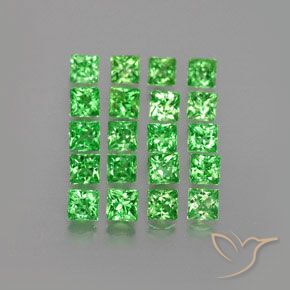 1.31 ct natürliche Giftgrün Tsavorit-Granat-Edelsteine, Quadrat, VVS-VS