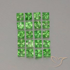 1.34 ct natürliche Lebendiges grün Tsavorit-Granat-Edelsteine, Quadrat, VVS-VS