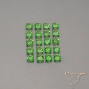 1.34 ct natürliche Lebendiges grün Tsavorit-Granat-Edelsteine, Quadrat, VVS-VS