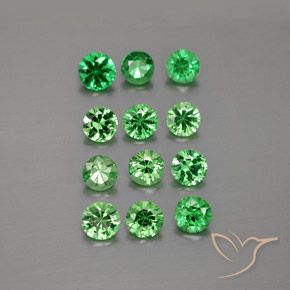 2.94 ct natürliche Mittelgrün Tsavorit-Granat-Edelsteine, Runden, VVS-VS
