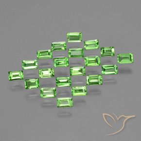 1.60 ct natürliche Lebendiges grün Tsavorit-Granat-Edelsteine, Baguette, VS