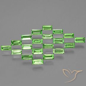 2.08 ct natürliche Lebendiges grün Tsavorit-Granat-Edelsteine, Baguette, VS