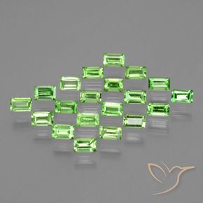 1.95 ct natürliche Lebendiges grün Tsavorit-Granat-Edelsteine, Baguette, VS