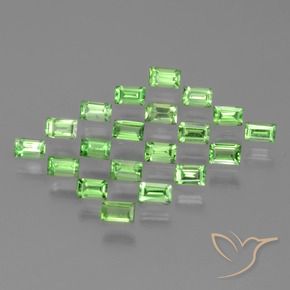 1.73 ct natürliche Lebendiges grün Tsavorit-Granat-Edelsteine, Baguette, VS