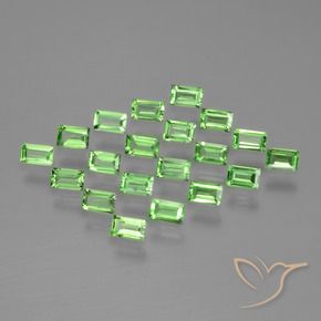 1.58 ct natürliche Lebendiges grün Tsavorit-Granat-Edelsteine, Baguette, VS