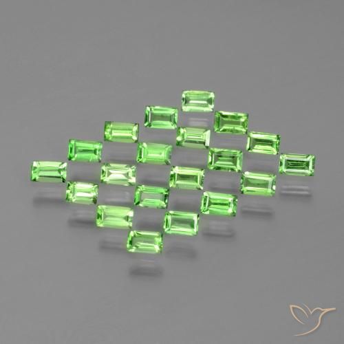 1.57 ct natürliche Lebendiges grün Tsavorit-Granat-Edelsteine, Baguette, VS