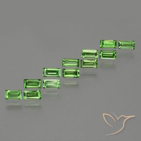 1.71 ct natürliche Lebendiges grün Tsavorit-Granat-Edelsteine, Baguette, VS