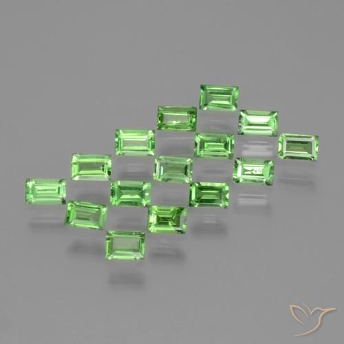 1.48 ct natürliche Lebendiges grün Tsavorit-Granat-Edelsteine, Baguette, VS
