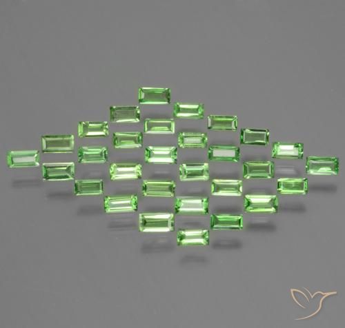 1.52 ct natürliche Lebendiges grün Tsavorit-Granat-Edelsteine, Baguette, VS