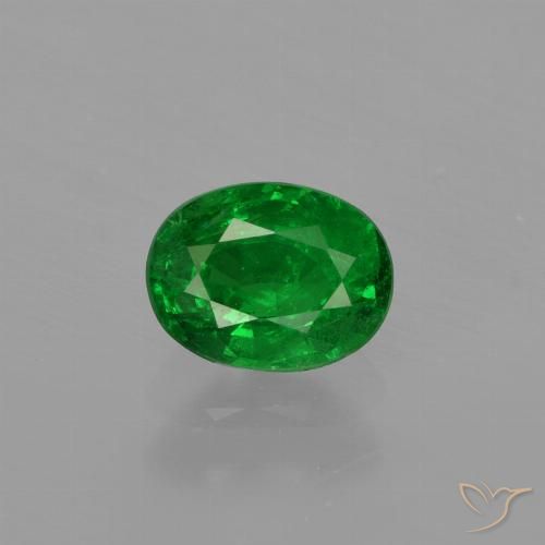 0.75ct Natürlicher Mittelgrün Tsavorit-Granat, Oval, SI