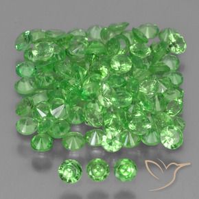 4.78 ct natürliche Lebendiges grün Tsavorit-Granat-Edelsteine, Runden, VS
