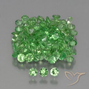 4.09 ct natürliche Mittelgrün Tsavorit-Granat-Edelsteine, Runden, VS