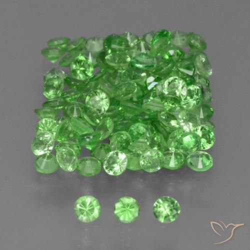 4.10 ct natürliche Lebendiges grün Tsavorit-Granat-Edelsteine, Runden, VS