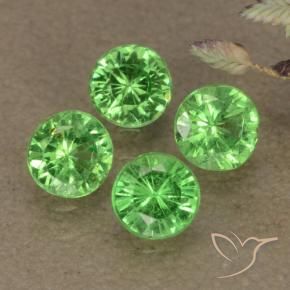 0.94 ct natürliche Lebendiges grün Tsavorit-Granat-Edelsteine, Runden, VS