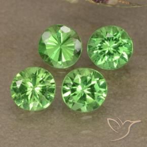 0.93 ct natürliche Lebendiges grün Tsavorit-Granat-Edelsteine, Runden, VS