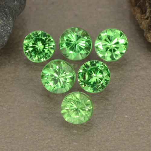 1,23 ct natürliche grüner Tsavorit-Edelsteine, Rundschliff, VS
