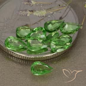1.54 ct natürliche Mittelgrün Tsavorit-Granat-Edelsteine, Birnenform, VS