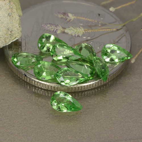 1,48 ct natürliche grüner Tsavorit-Edelsteine, Birnenform, VS