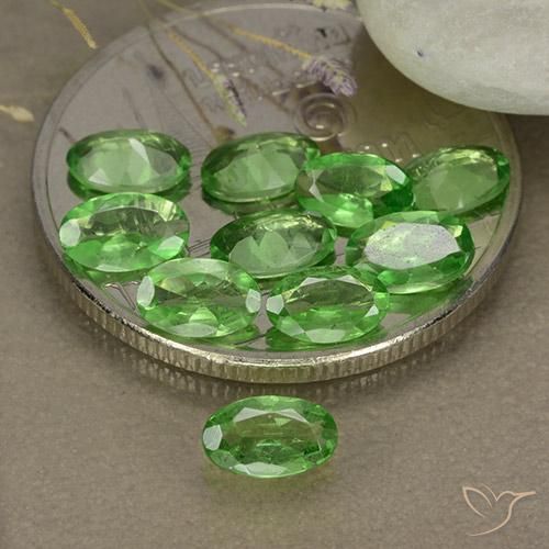 2.27 ct natürliche Helles Waldgrün Tsavorit-Granat-Edelsteine, Oval, VS
