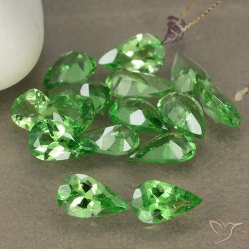 2.78 ct natürliche Mittelgrün Tsavorit-Granat-Edelsteine, Birnenform, VS