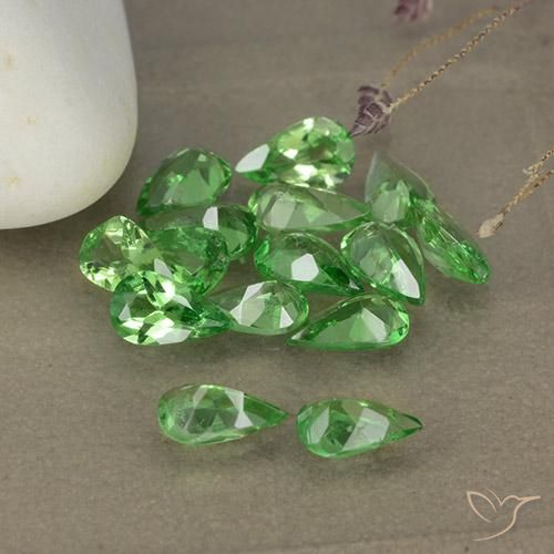 2.78 ct natürliche Mittelgrün Tsavorit-Granat-Edelsteine, Birnenform, VS
