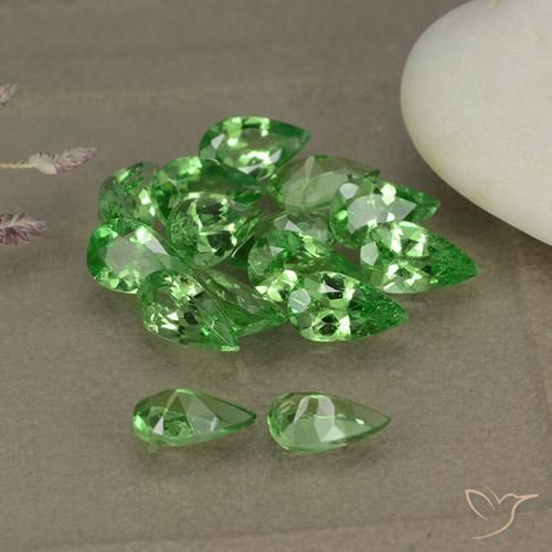 3.33 ct natürliche hellgrün Tsavorit-Granat-Edelsteine, Birnenform, VS