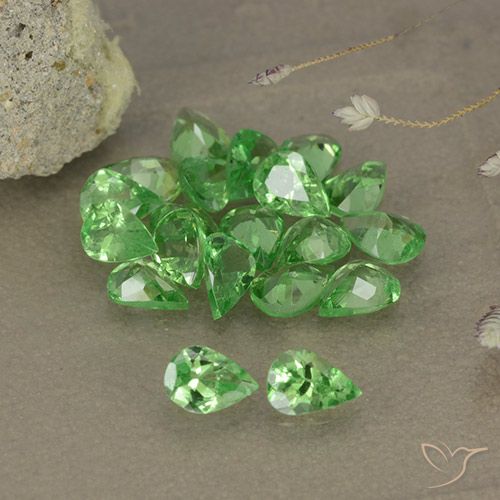 2.85 ct natürliche Lebendiges grün Tsavorit-Granat-Edelsteine, Birnenform, VS
