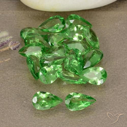 3.47 ct natürliche Mittelgrün Tsavorit-Granat-Edelsteine, Birnenform, VS