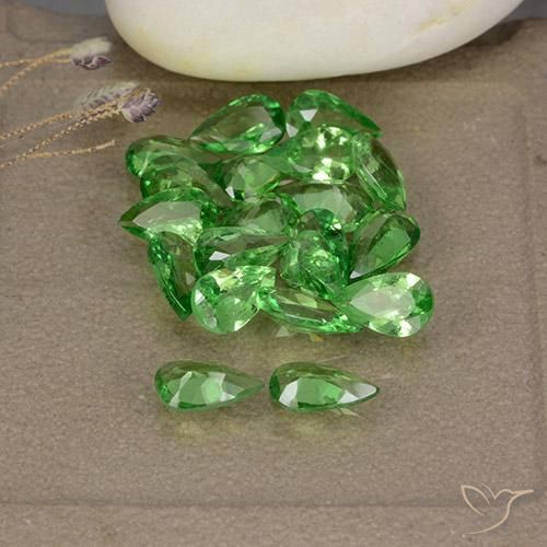 3.47 ct natürliche Mittelgrün Tsavorit-Granat-Edelsteine, Birnenform, VS
